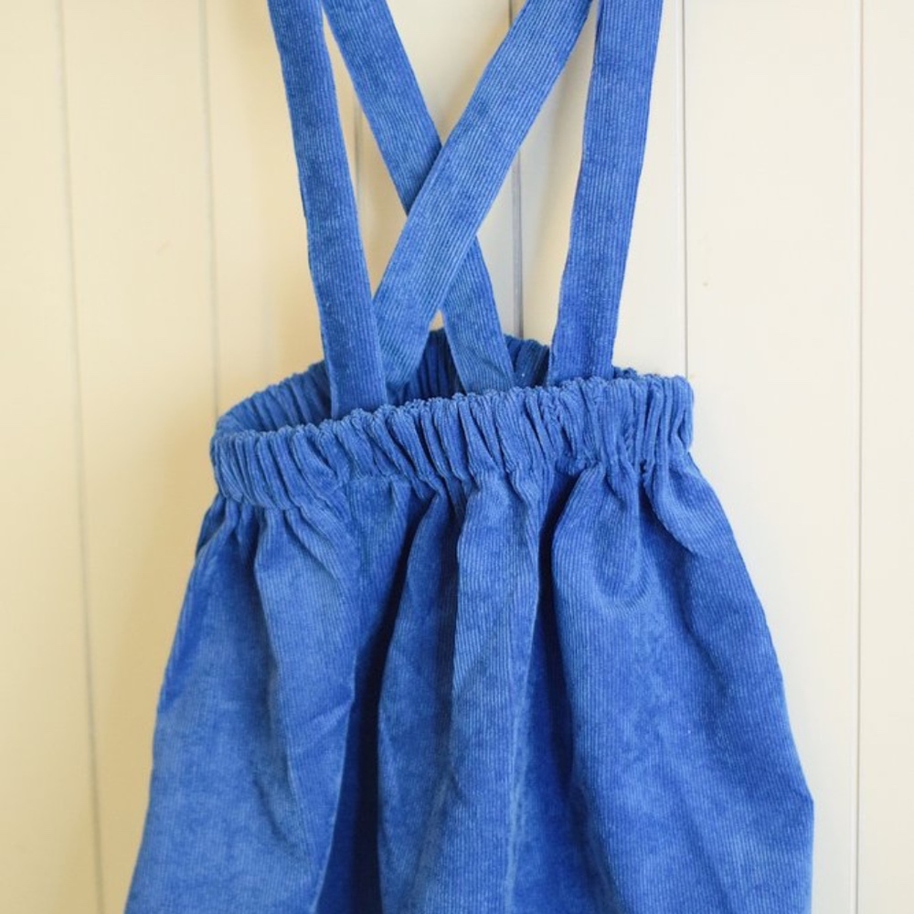 Race Way Blue Corduroy Overall Skirt